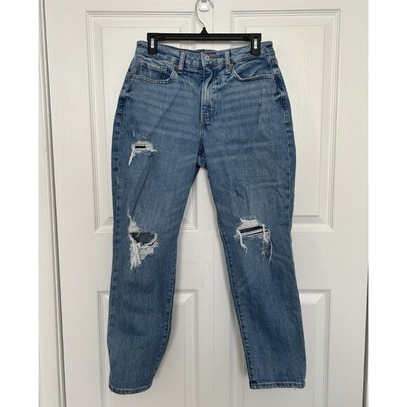 Old Navy Womens High Rise Curvy O.G. Straight Denim Cotton Blend Blue Jeans 10 - Picture 1 of 10